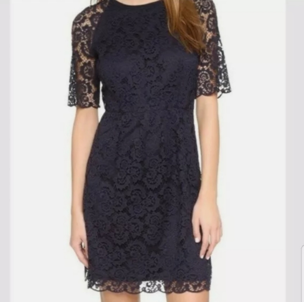 MADEWELL Navy Blue Lace Dress